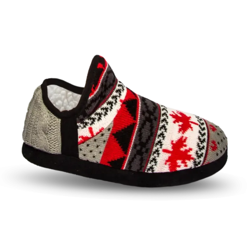 Cable Knit Slippers | Maple Leaf Grey Brodie