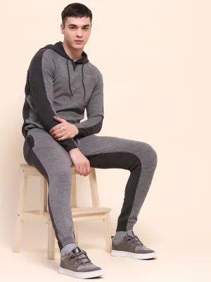 Camla Barcelona Color Blocked Anthra Hooded Sweater