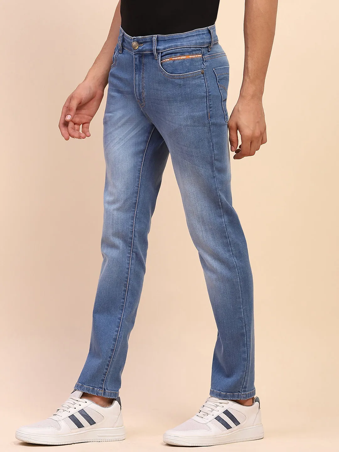 Camla Barcelona Whiskered Straight Blue Cotton Denim