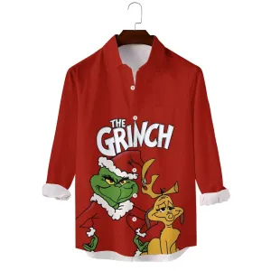 Cartoon Character Christmas Prints Long Sleeve Shirt