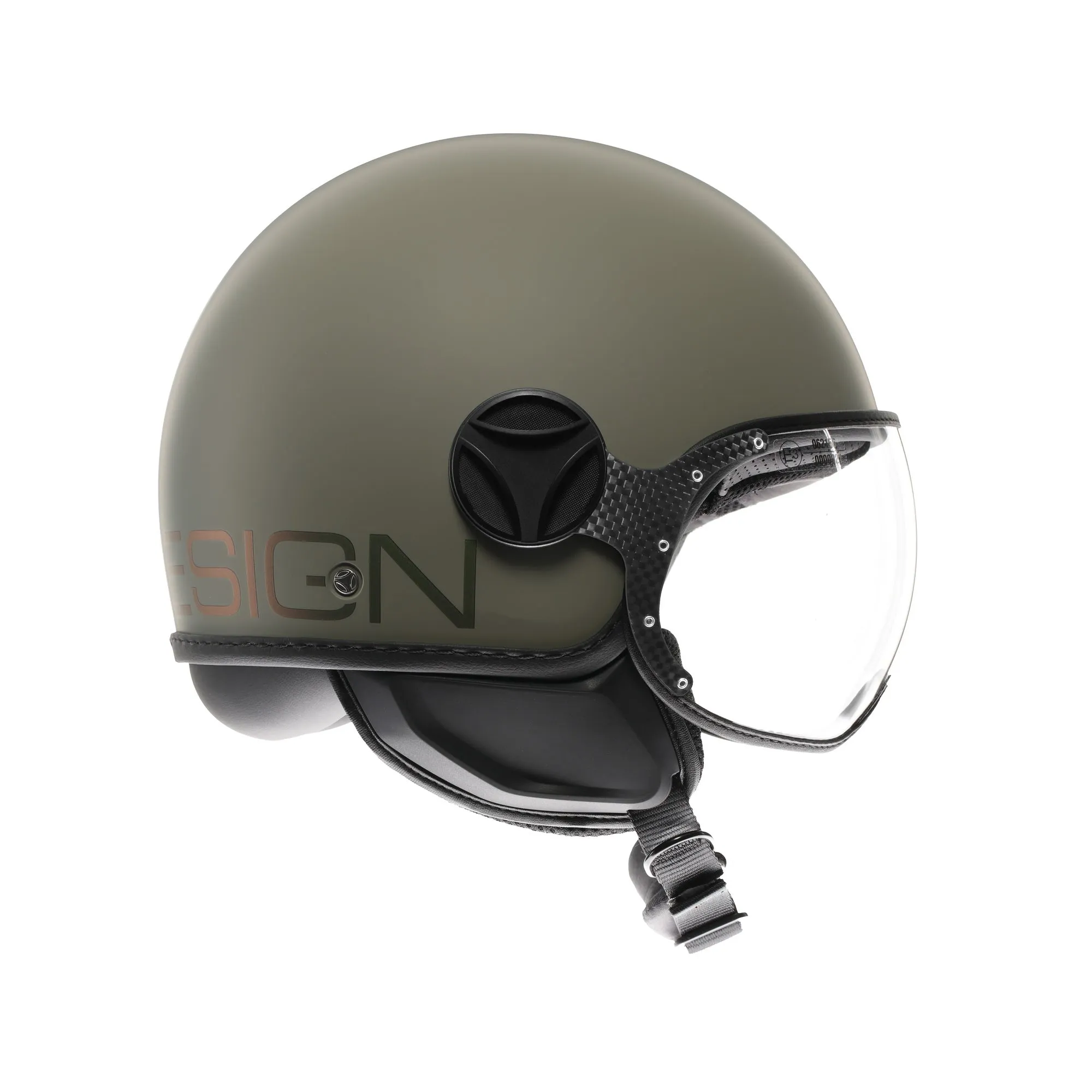 Casco moto jet FGTR CLASSIC Flip E2206 Verde opaco / bronzo