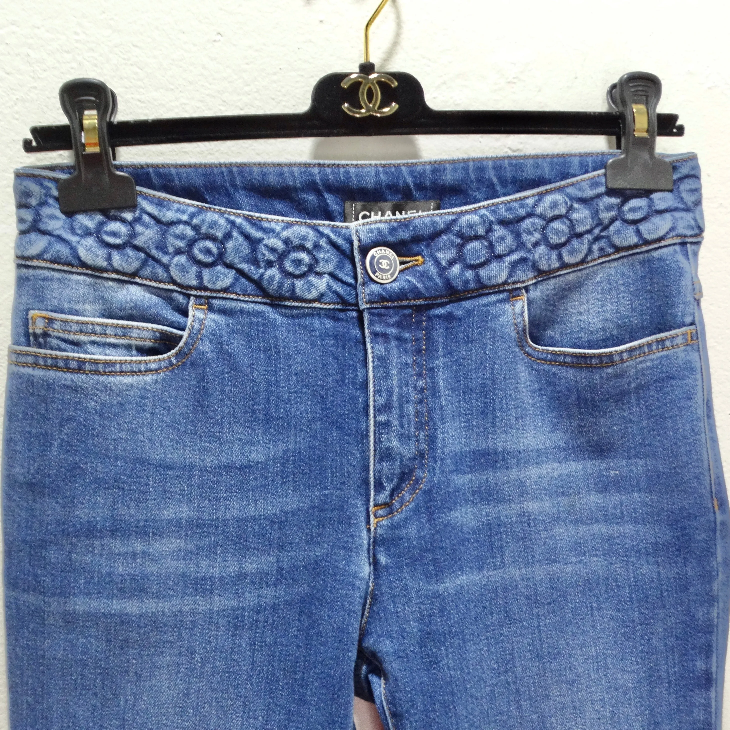 Chanel CC Light Wash Denim Jeans