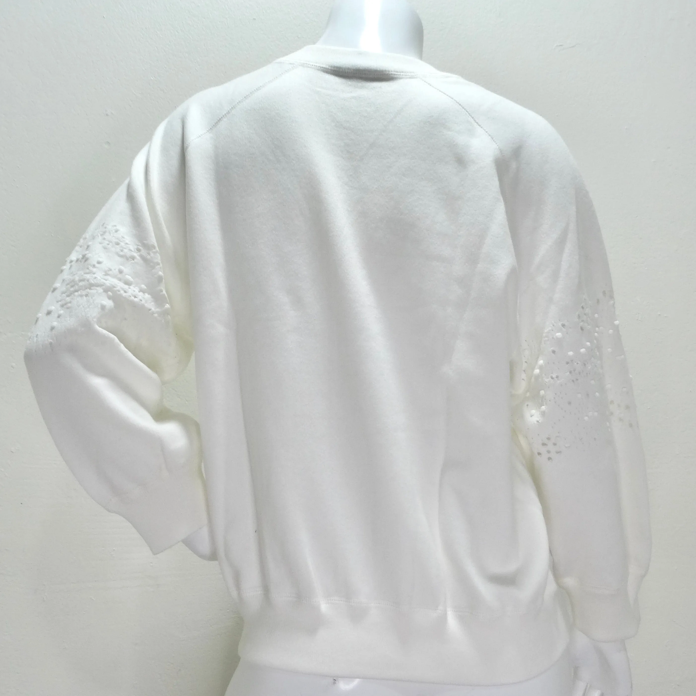 Chanel White Perforated Knit Zip Up Sweater