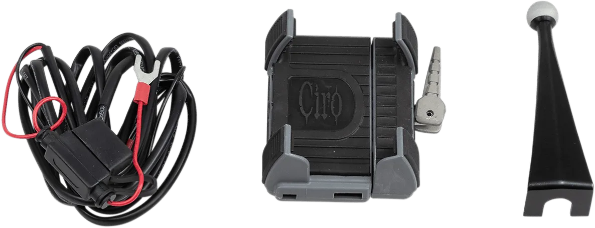 Ciro 50216 Smartphone Holder w/ Charger with Fairing Mount - Black