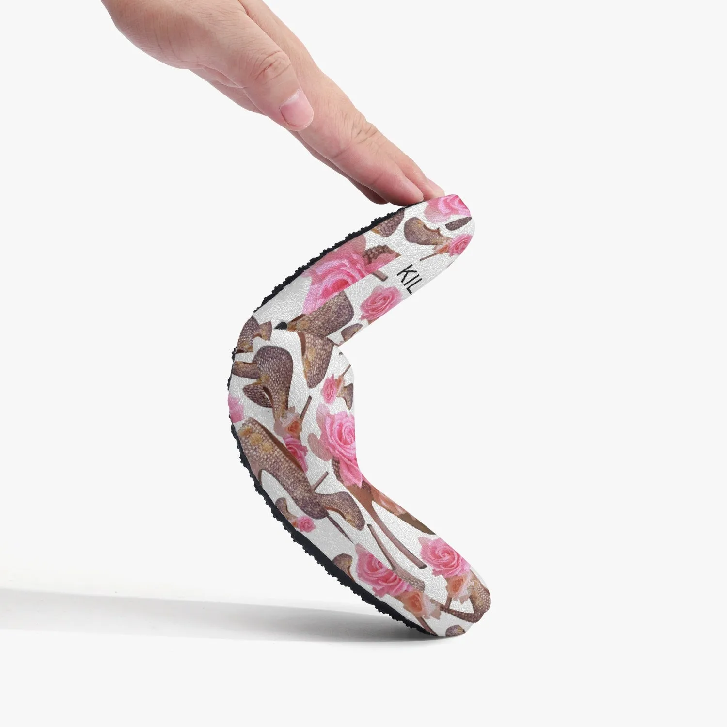 Classic Cotton Slippers 'Rose pink flower'