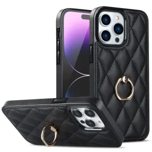 Classic Leather Case With Ring Grip For Samsung
