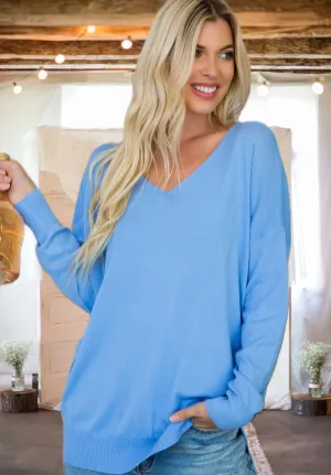 Classic Love Sweater in Serenity Blue - Curvy