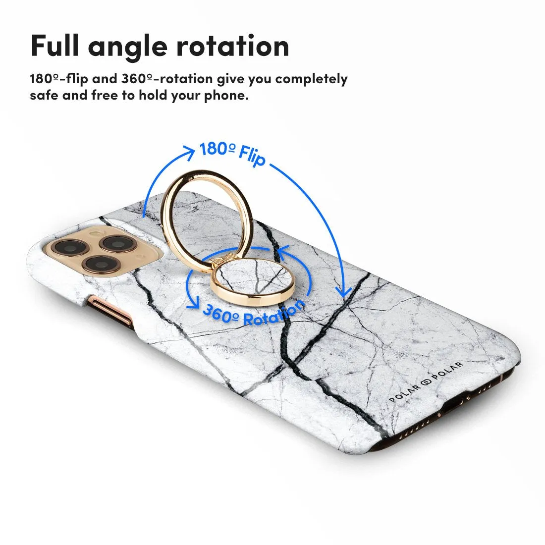 Classic White | Custom Phone Ring Holder  (Non-MagSafe)