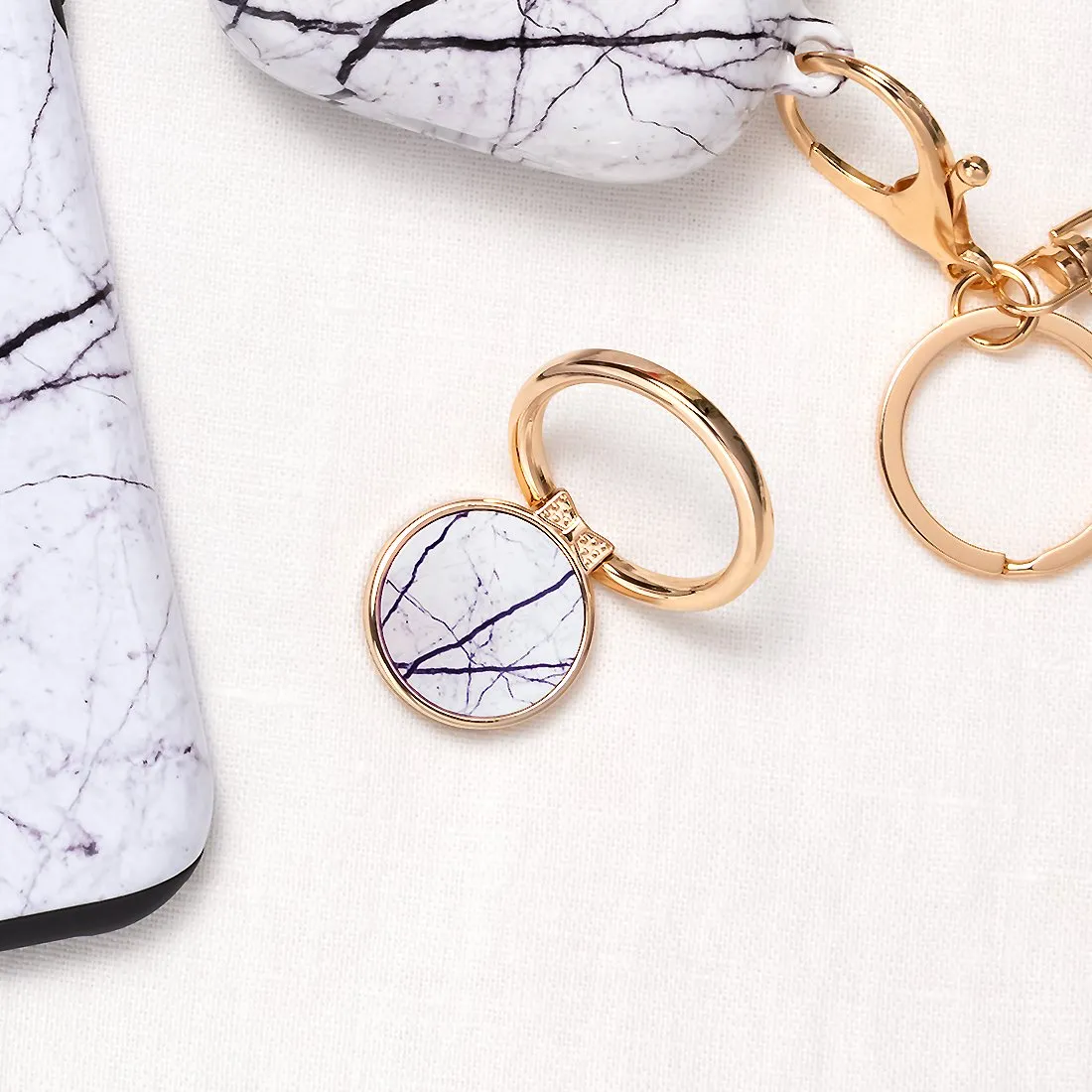 Classic White | Custom Phone Ring Holder  (Non-MagSafe)