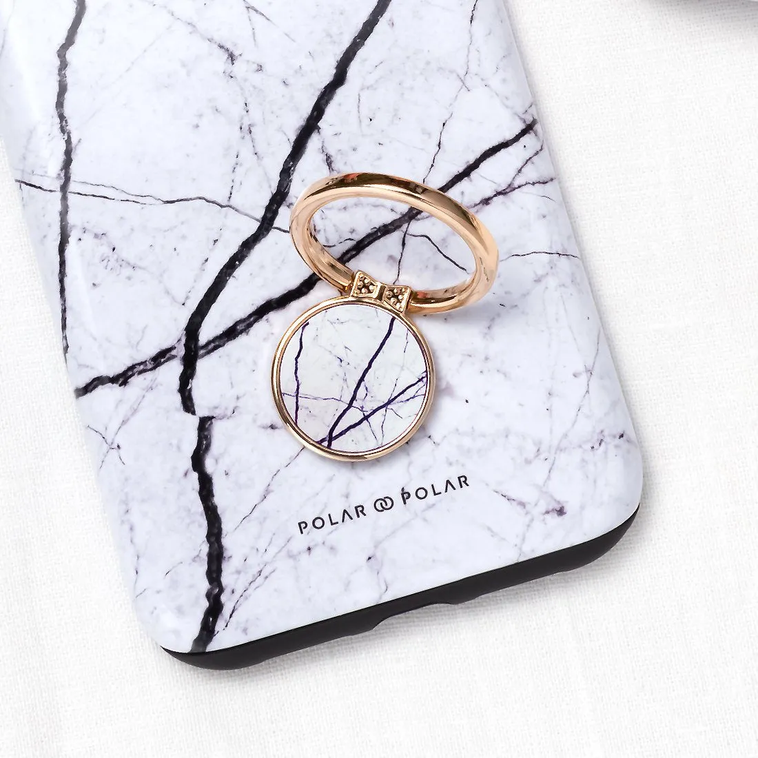 Classic White | Custom Phone Ring Holder  (Non-MagSafe)