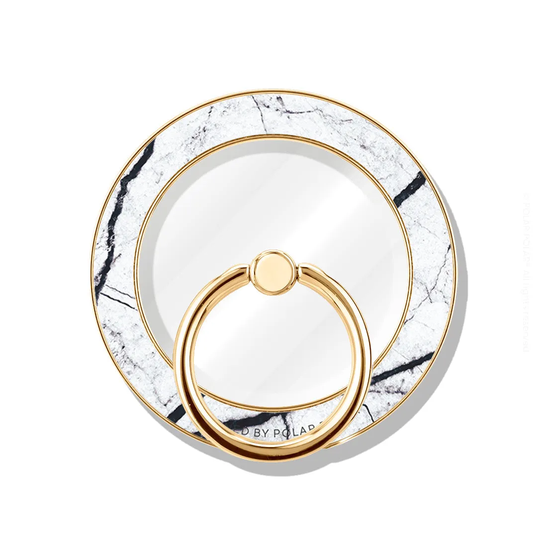 Classic White - Golden MagSafe Phone Grip and Ring Holder Stand