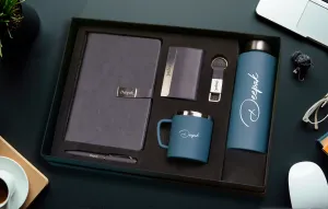 Classy Metal Flip Diary   Classic Metal Pen   Classy Leather Metal Keychain   Classy Card Holder   Classic Smart Bottle    Stainless Steel Mug - Grey