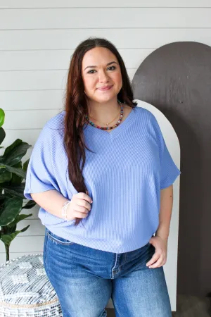 Color Crush V-Neck • Blue Daisy - PLUS