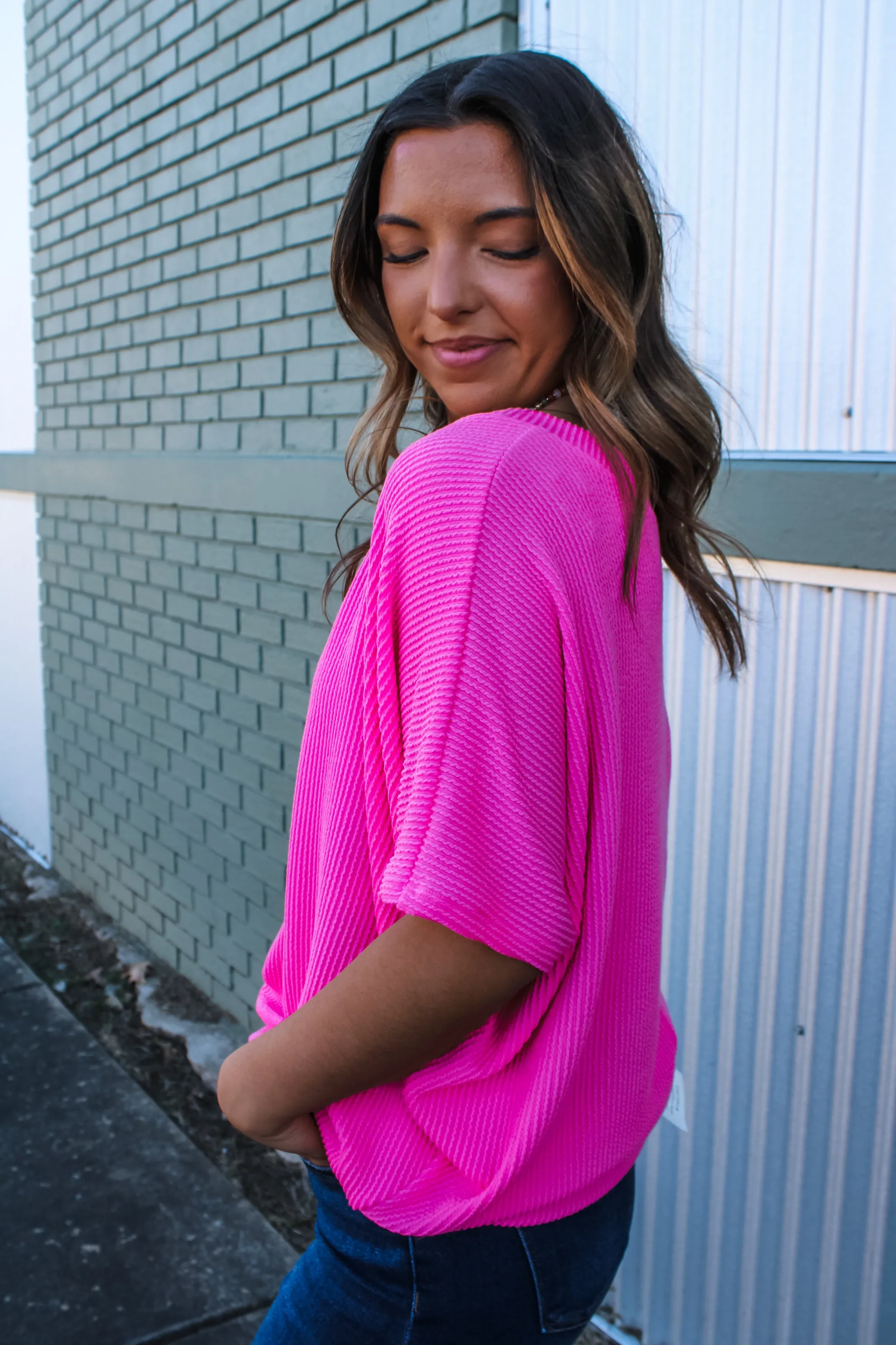 Color Crush V-Neck • Bubblegum Pink