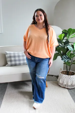 Color Crush V-Neck • Peach Sunrise - PLUS