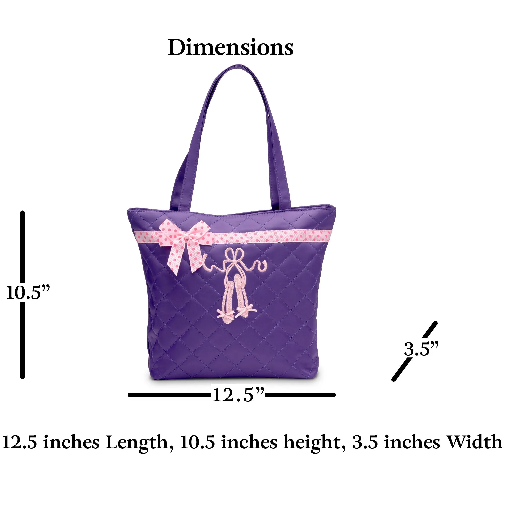 Dance Ballet Slippers Quilted Tote Bag