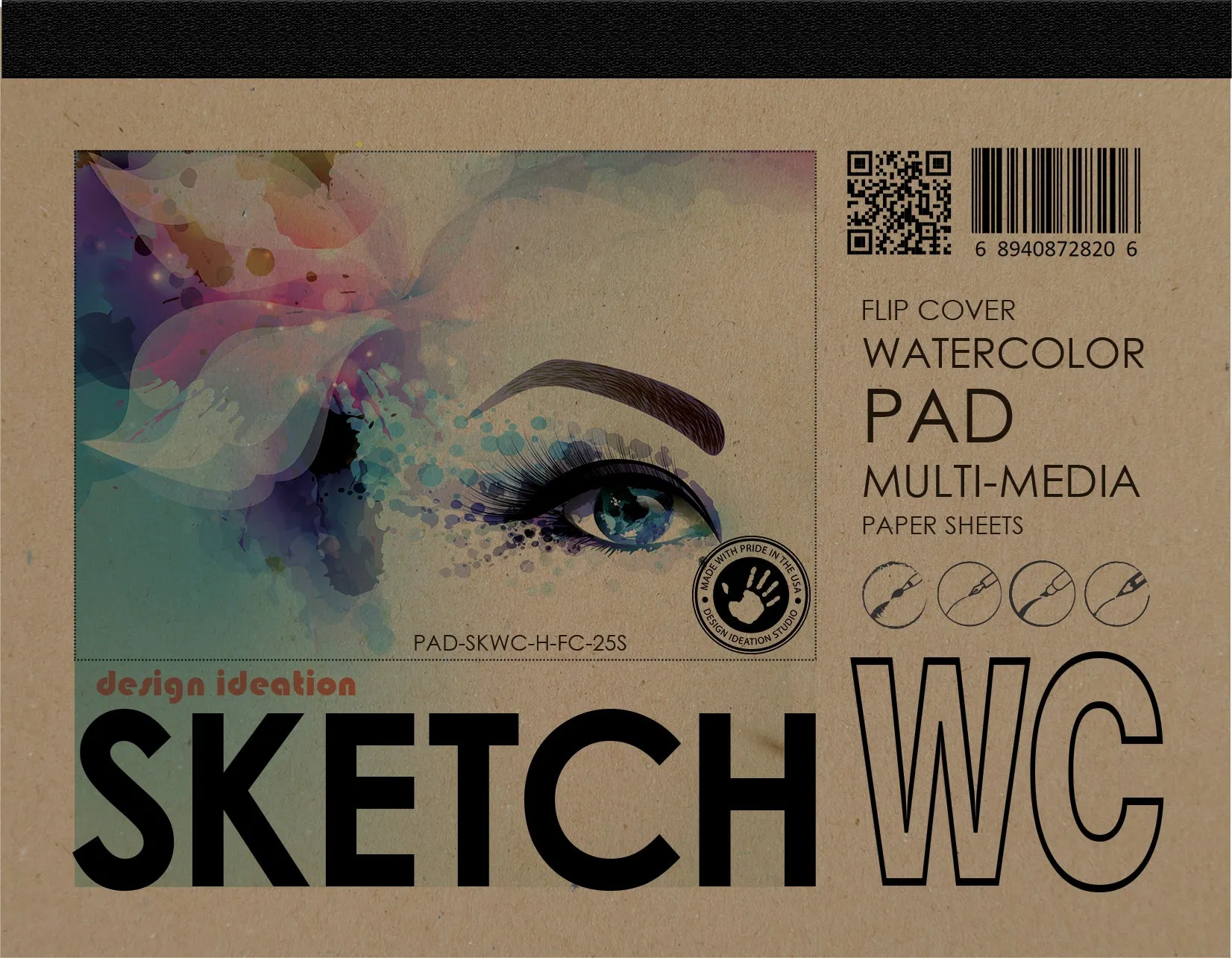 Design Ideation WATERCOLOR SKETCH. FLIP COVER Pad. Removable Sheet. Multi-Media. (11" x 8.5") FCP-2550-TS