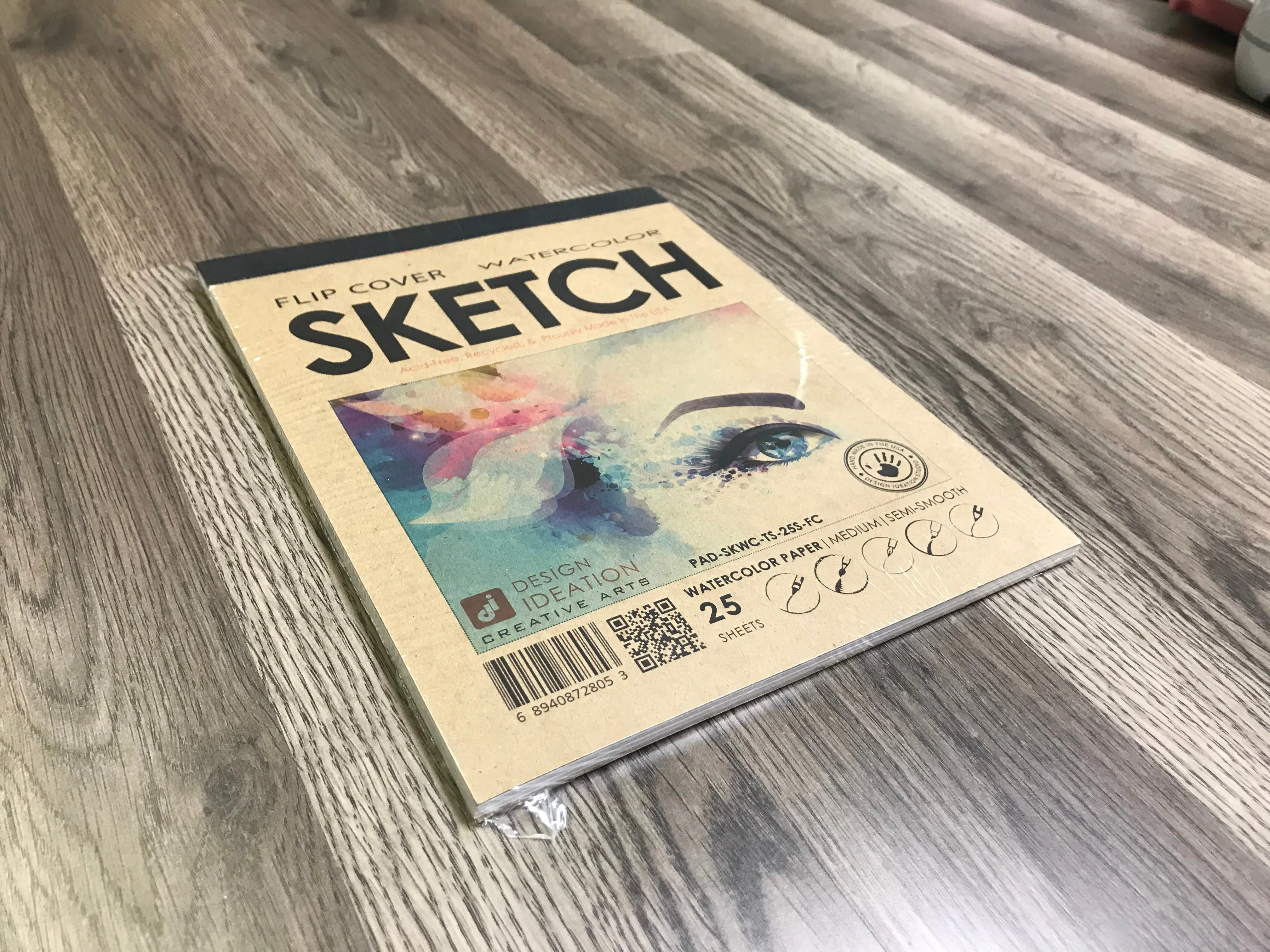 Design Ideation WATERCOLOR SKETCH. FLIP COVER Pad. Removable Sheet. Multi-Media. (8.5" x 11") FCP-2550-TS