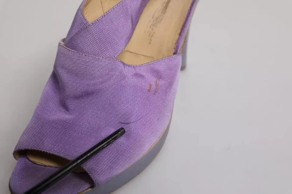 Dolce&Gabbana Women Purple Sandals Suede Leather Slingback High Heel Shoes EU 38