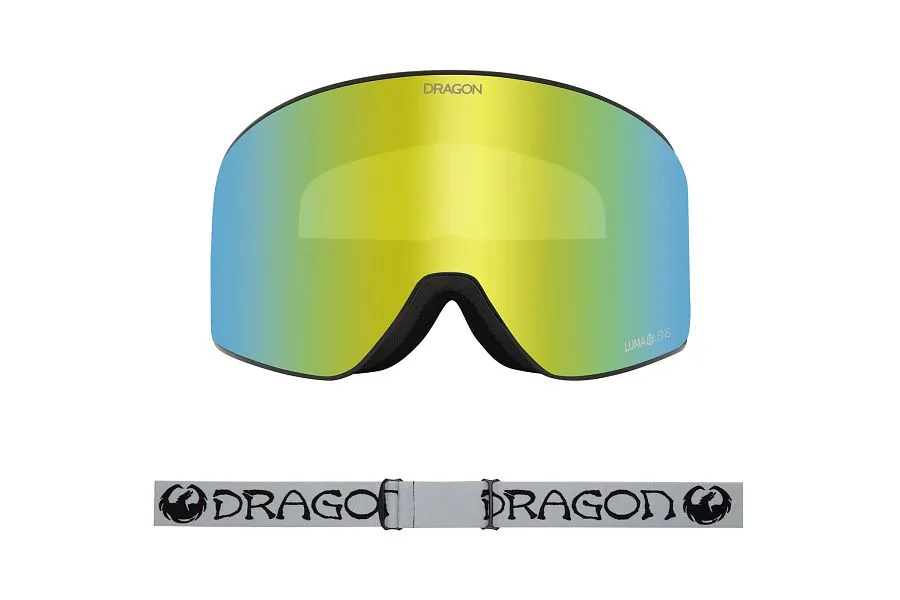 Dragon PXV2 Snow Goggles Low Bridge Classic Grey / Lumalens Gold Ion   Lumalens Amber