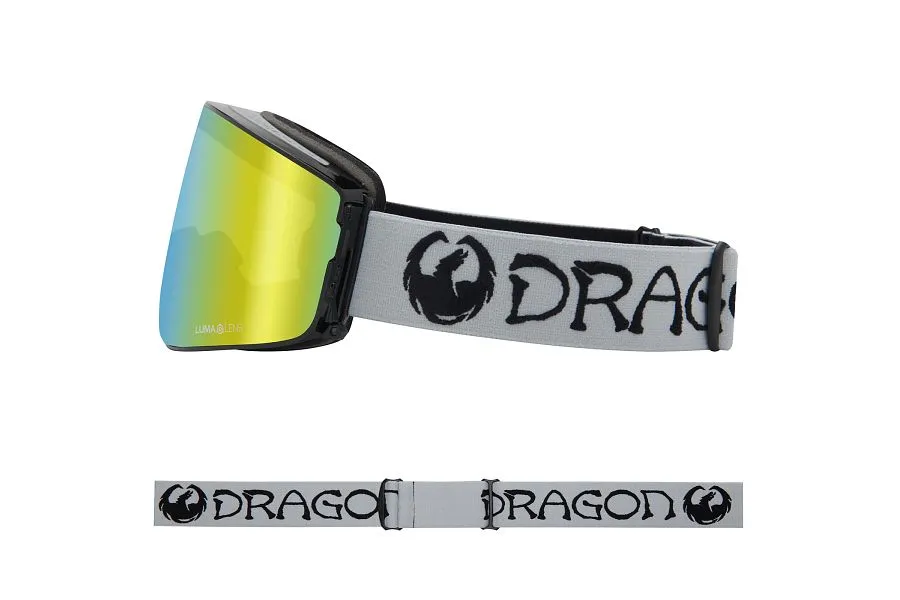 Dragon PXV2 Snow Goggles Low Bridge Classic Grey / Lumalens Gold Ion   Lumalens Amber