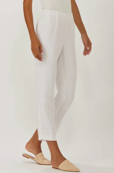 Ecru Sutton Cropped White Linen Pant