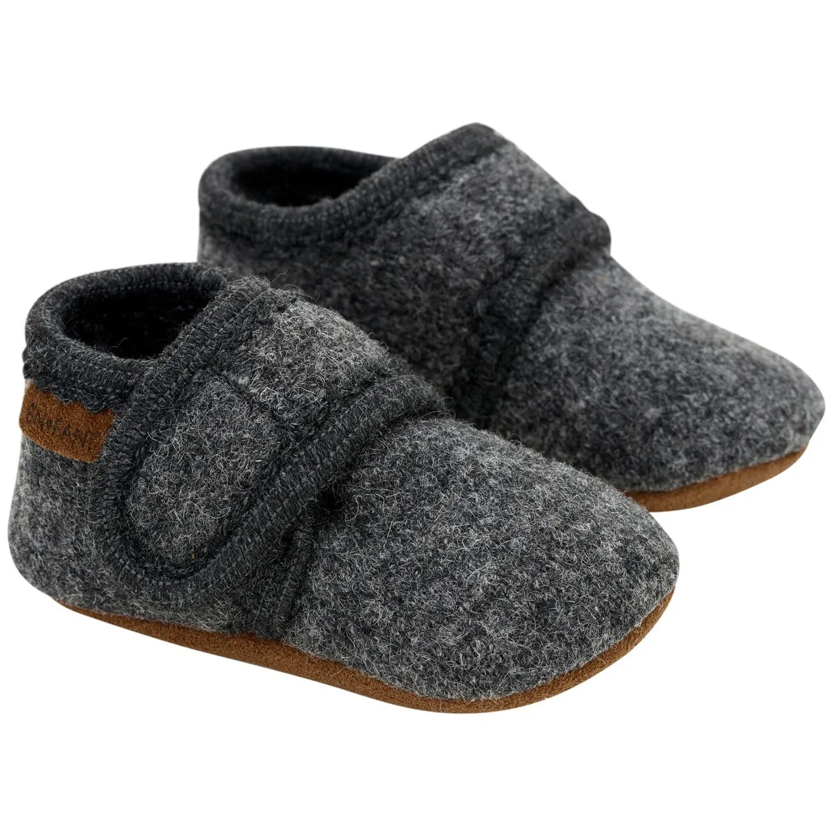En Fant Wool Slippers - Dark Grey Melange