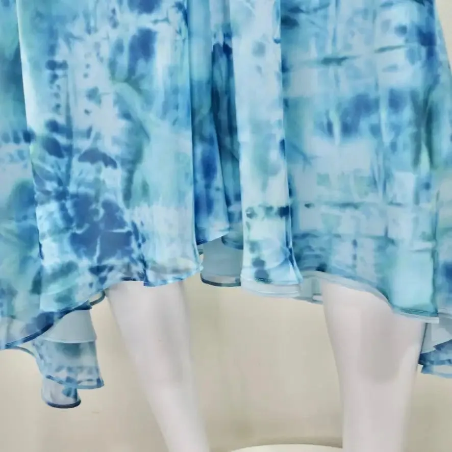 Escada Blue Tie Dye Strappy Sun Dress