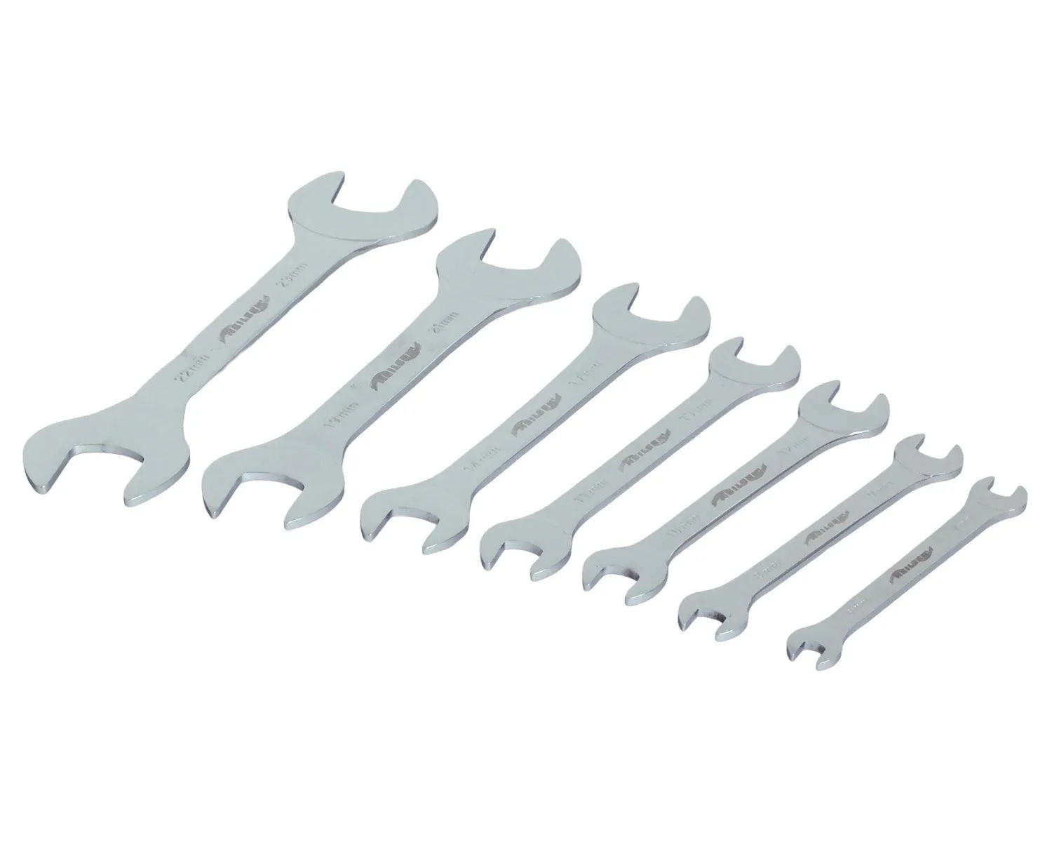 Extra Flat Spanner Set Double Open Ended 6mm-23mm Metric Wrenches -7PC