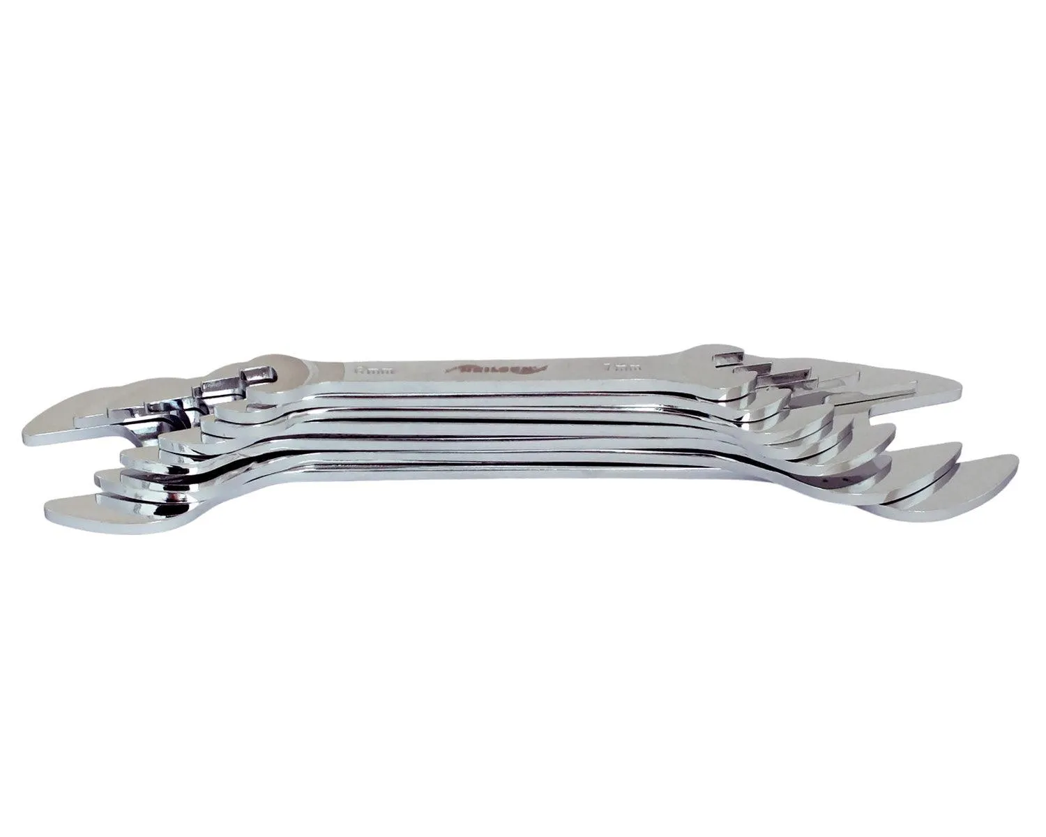 Extra Flat Spanner Set Double Open Ended 6mm-23mm Metric Wrenches -7PC