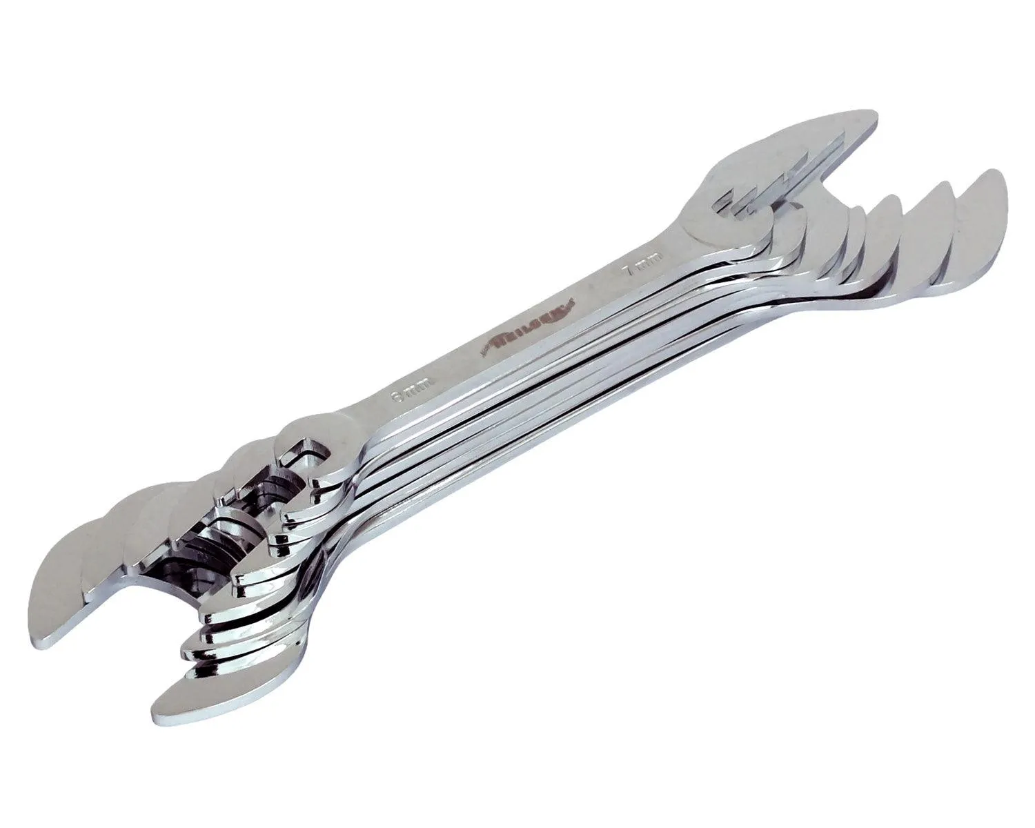 Extra Flat Spanner Set Double Open Ended 6mm-23mm Metric Wrenches -7PC
