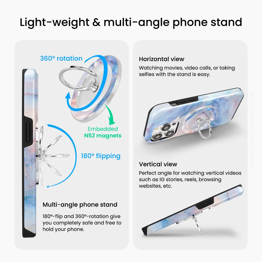 Fairy - Silver MagSafe Phone Grip and Ring Holder Stand