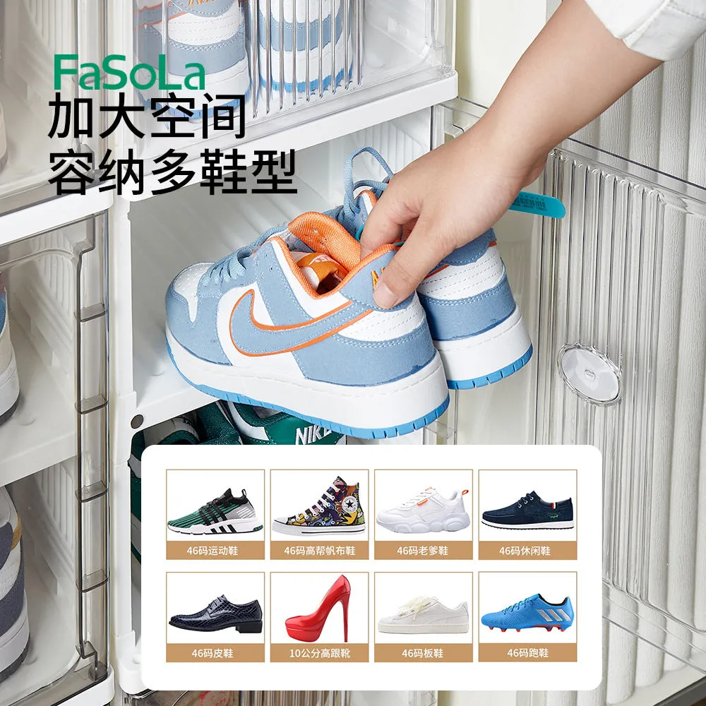 FaSoLa Foldable Shoe Box - White, 6 Layers