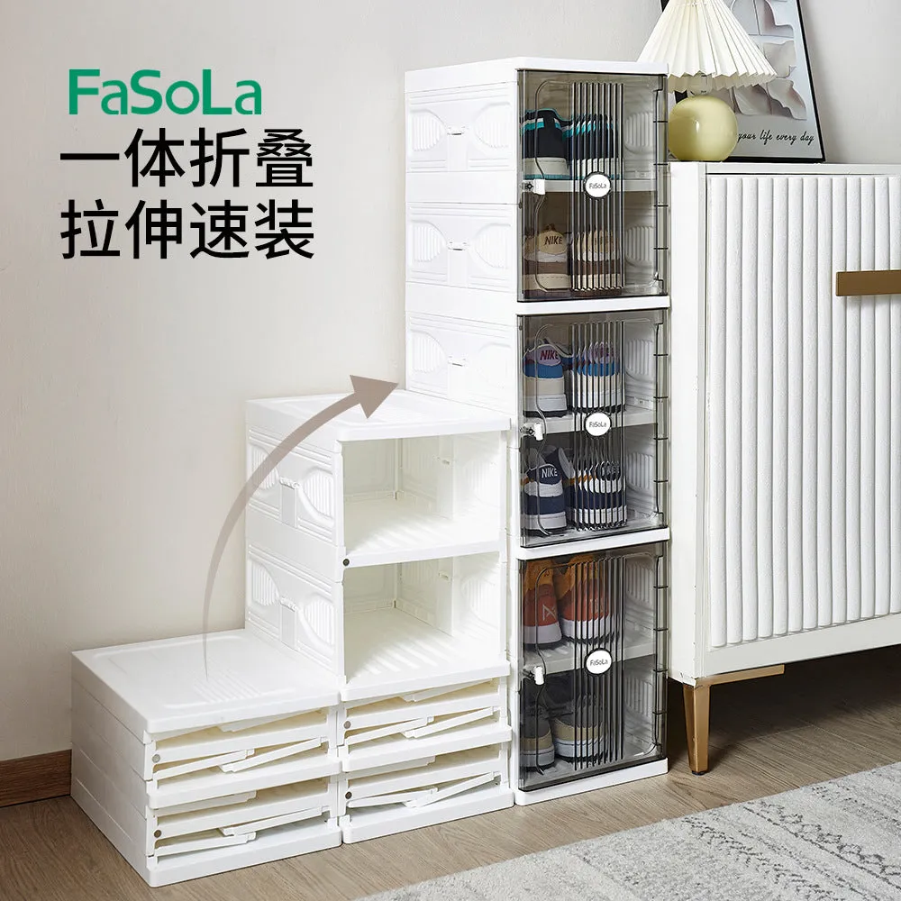FaSoLa Foldable Shoe Box - White, 6 Layers