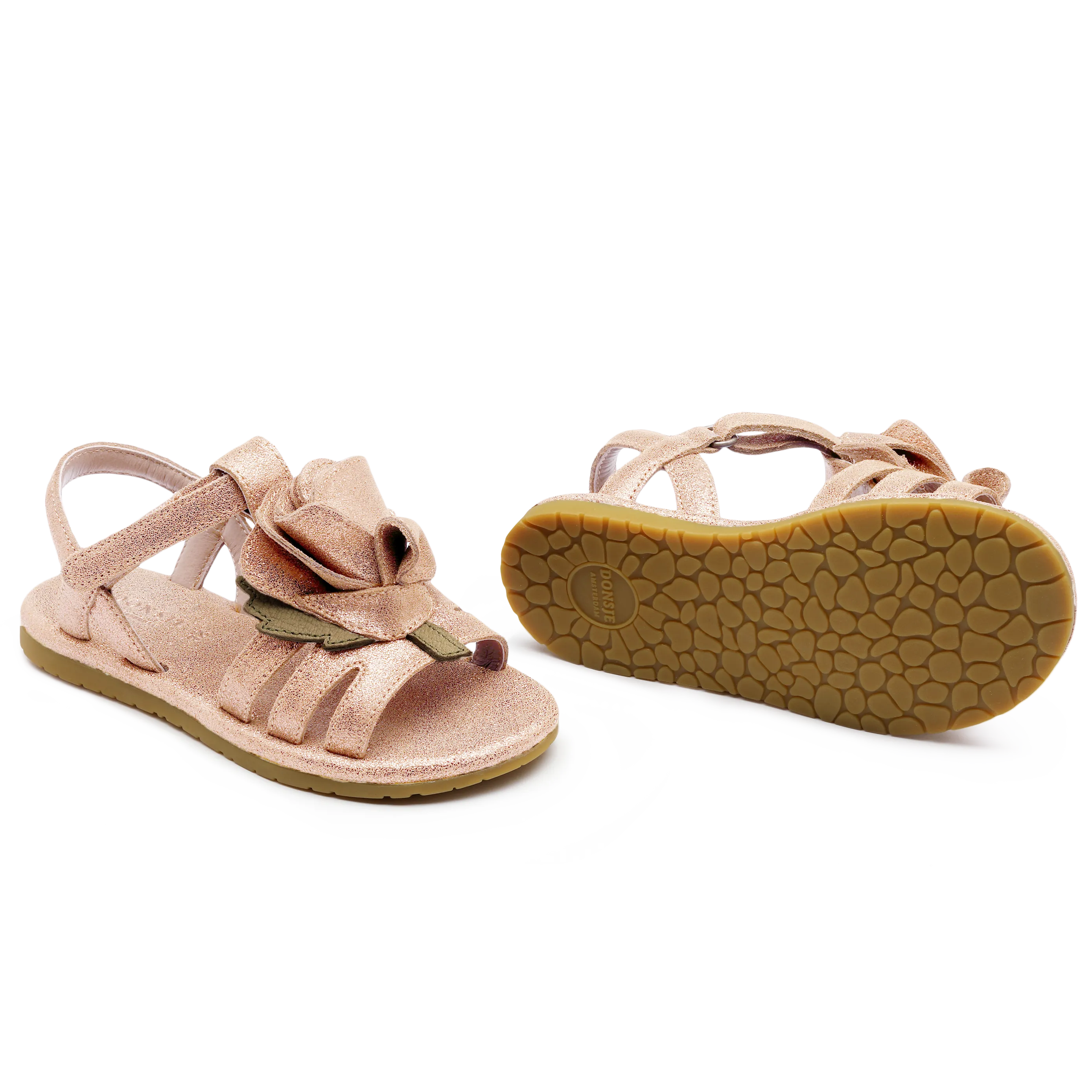 Fiyola Sandals | Rose | Powder Metallic Leather