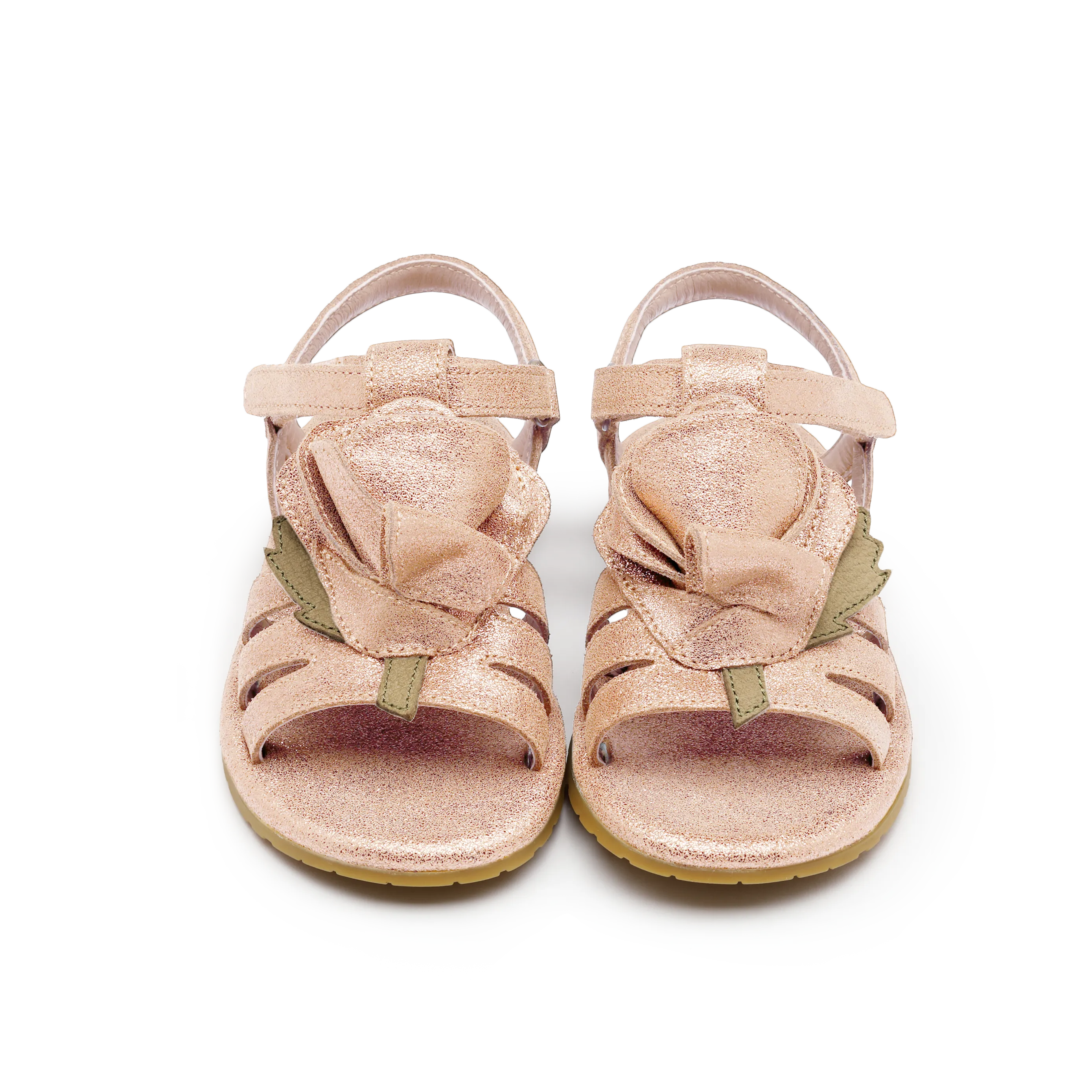 Fiyola Sandals | Rose | Powder Metallic Leather