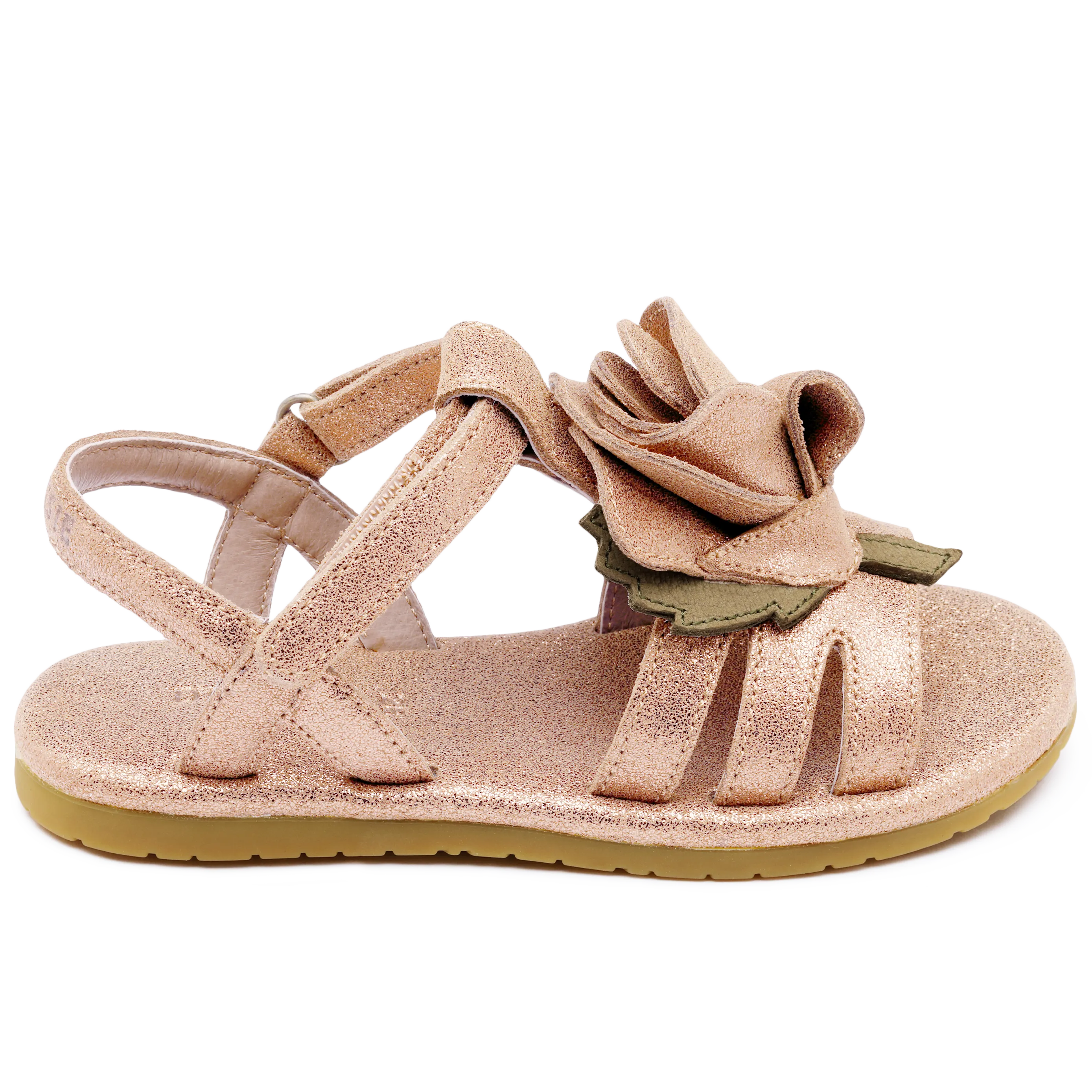 Fiyola Sandals | Rose | Powder Metallic Leather