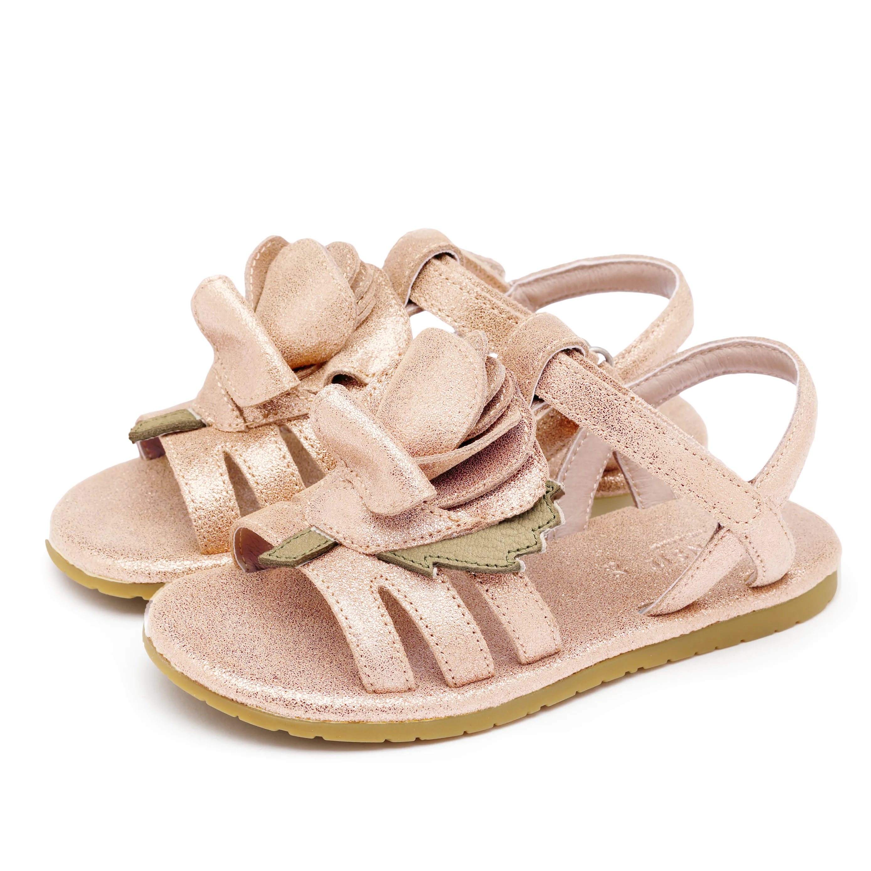 Fiyola Sandals | Rose | Powder Metallic Leather