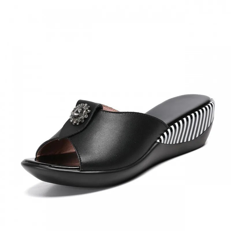 Flat-bottomed Mother Slippers Korean Style Sandals And Slippers