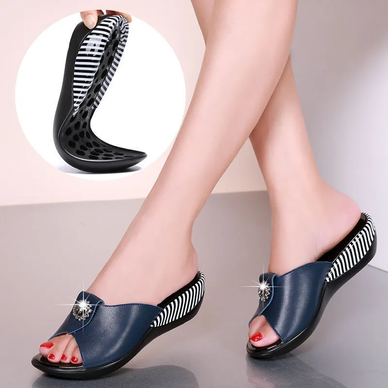 Flat-bottomed Mother Slippers Korean Style Sandals And Slippers