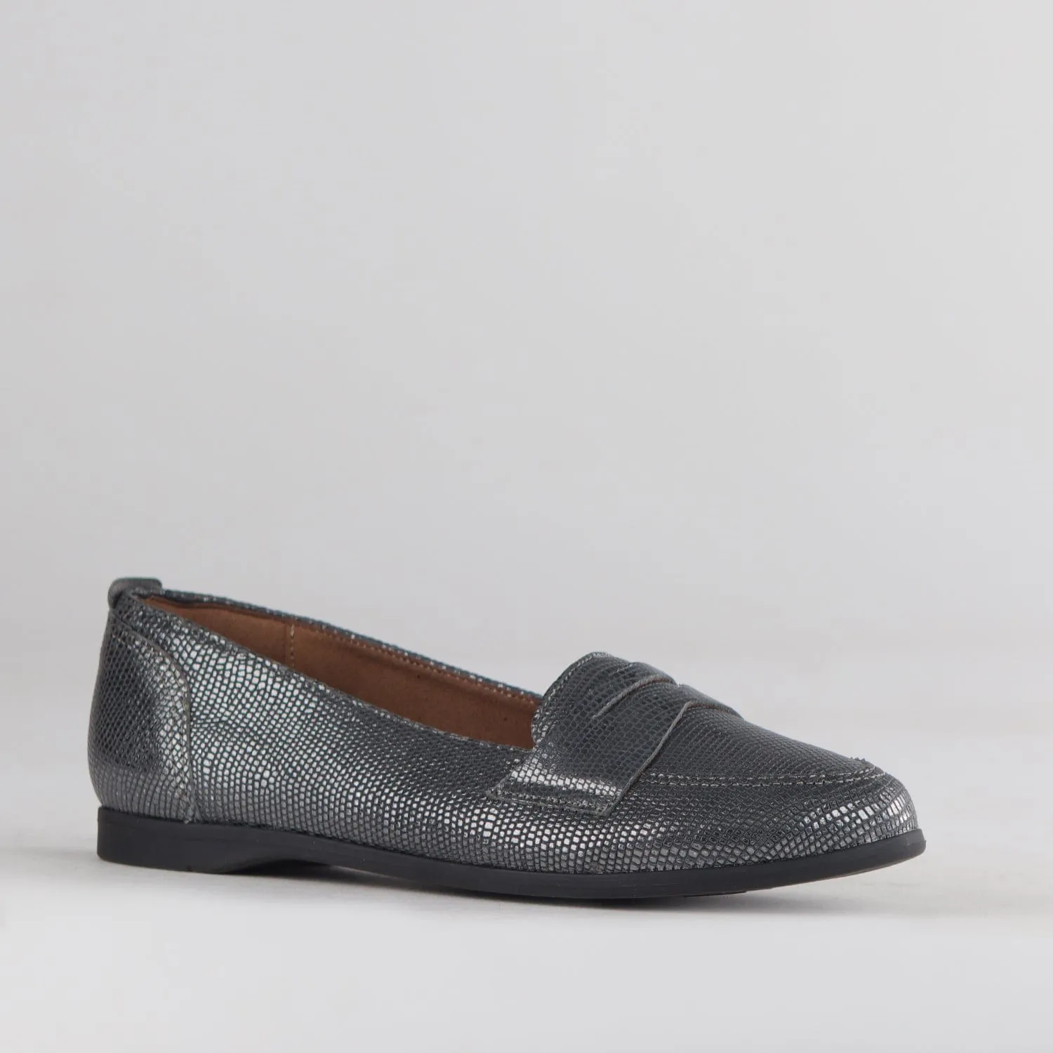 Flat Loafer in Pewter - 11374