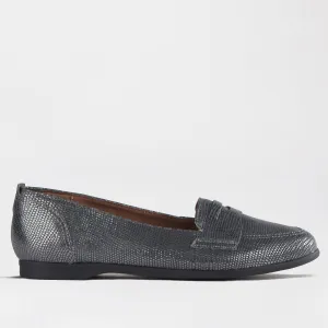 Flat Loafer in Pewter - 11374