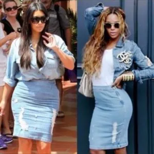 Frame Denim Skirt midi fitted skirt distressed pencil 26
