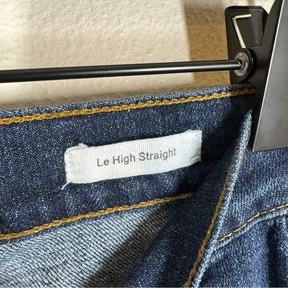 Frame Le High Straight Leg Jeans Dark Wash Denim With Ankle Detail Size 26