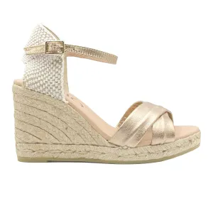 GARRY Rose Gold leather espadrilles