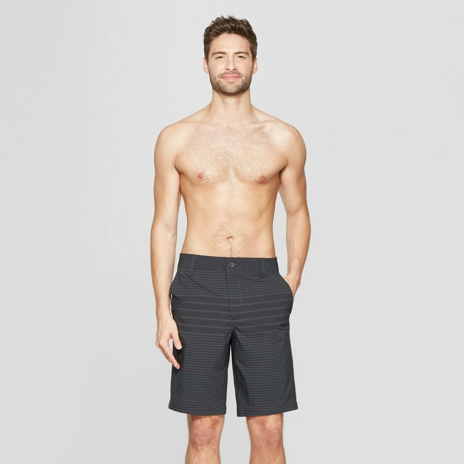 Goodfellow & Co. Men's Tonal Striped Hybrid Swim Shorts