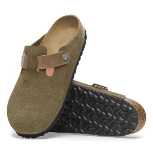 Green Suede Pedestal Platforms Clogs - Clogs