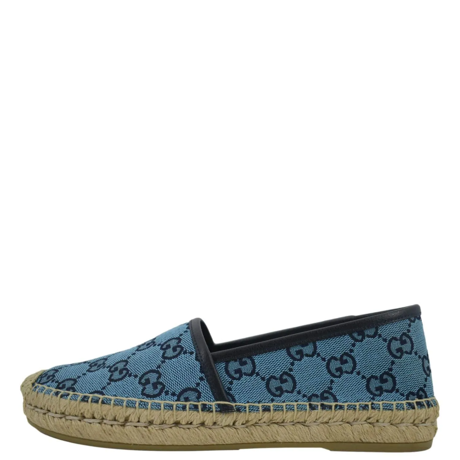 GUCCI Espadrilles GG Canvas Shoes Blue 663674 Size 38.5