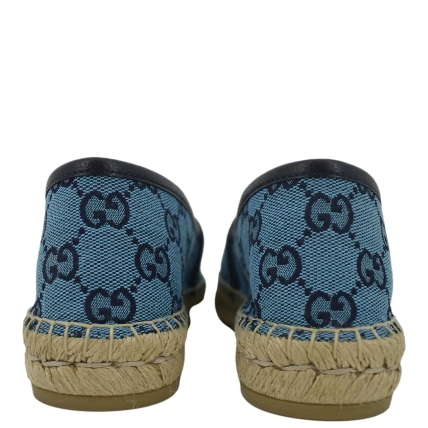 GUCCI Espadrilles GG Canvas Shoes Blue 663674 Size 38.5