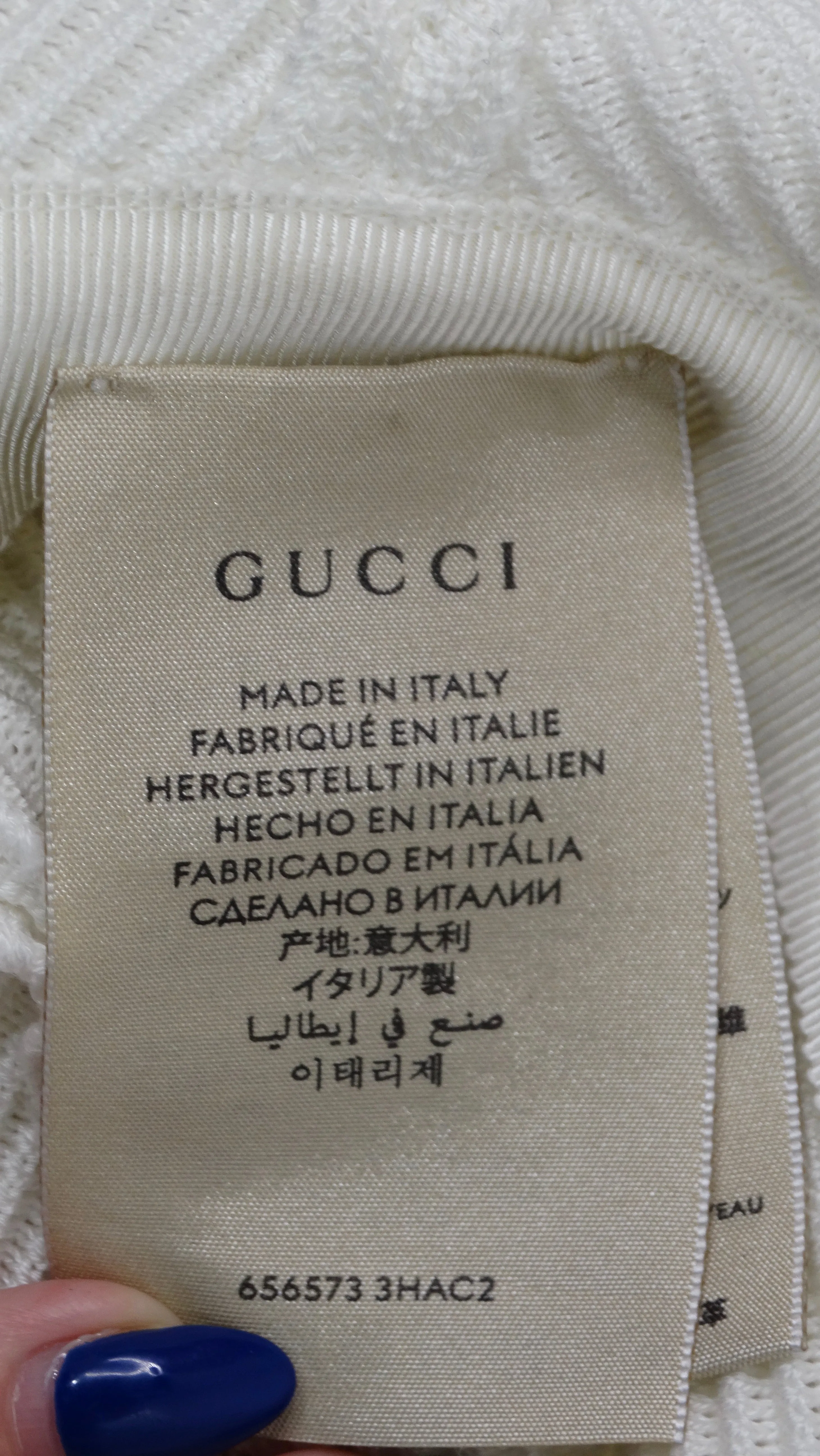 Gucci White GG Knitted Bucket Hat